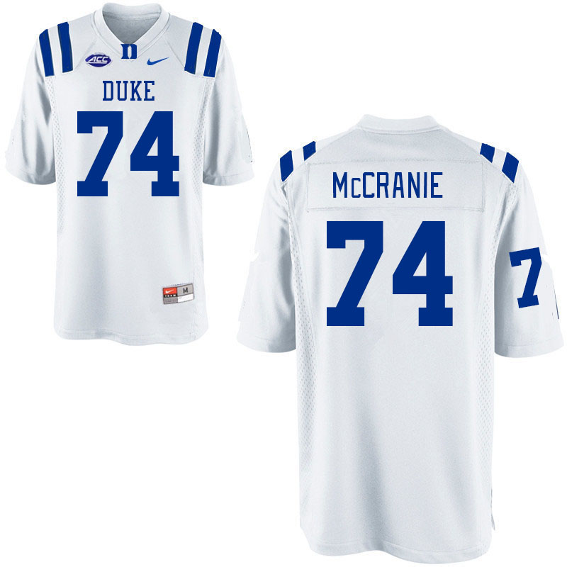 Men #74 Reagan McCranie Duke Blue Devils College Football Jerseys Stitched Sale-White